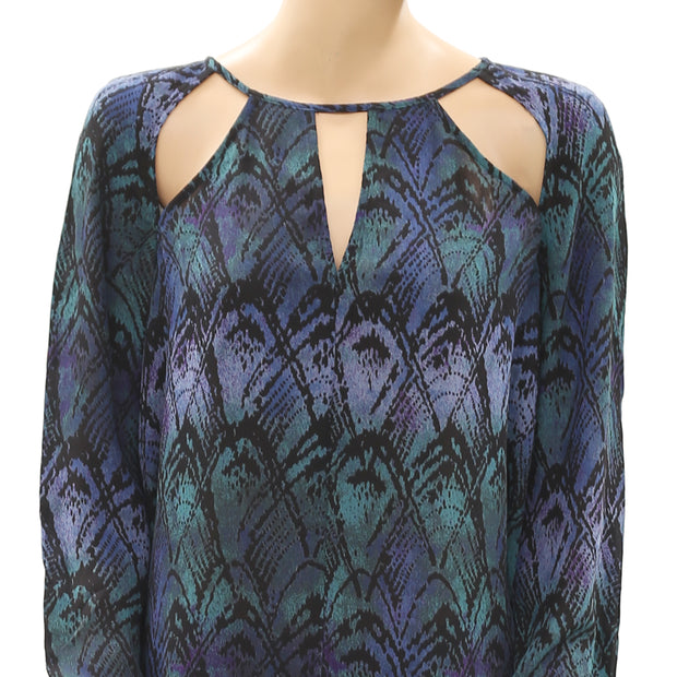 Ecote Urban Outfitters Printed Spliced Blouse Top