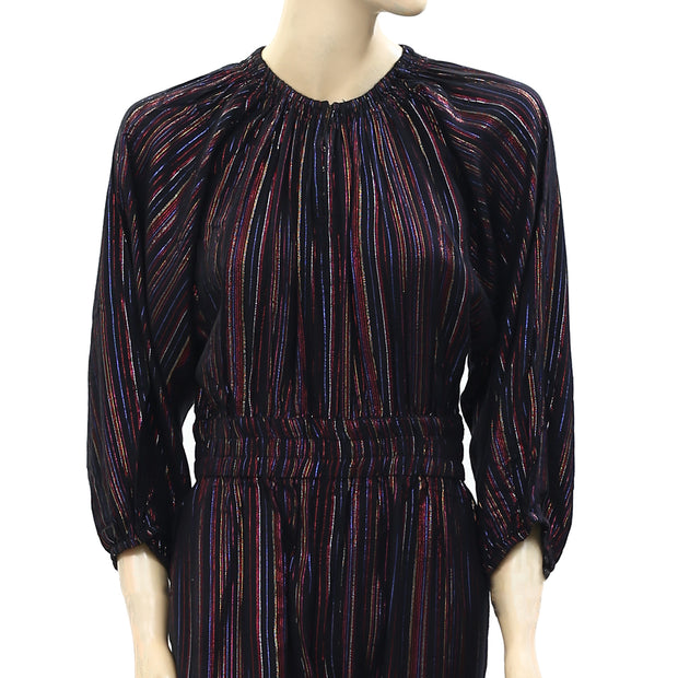 Apiece Apart Synthetic Quinty Metallic-striped Woven Jumpsuit S