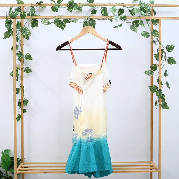 Miss Sidecar Dip Dye Embroidered Mini Dress M