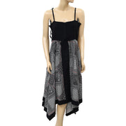 Ellos Block Printed Slip Midi Dress 1X PS