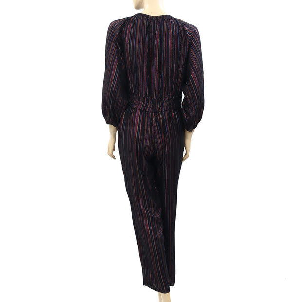 Apiece Apart Synthetic Quinty Metallic-striped Woven Jumpsuit S
