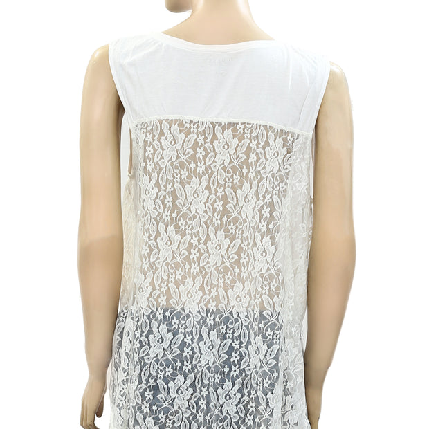 Guess Jeans Los Angeles Printed Stone Embellished Top M