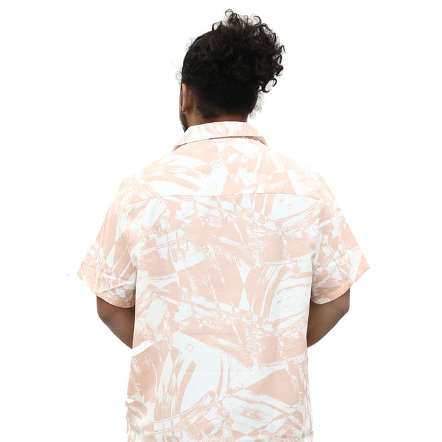 ASOS DESIGN Men's Revere Abstract Brush Print Shirt L