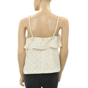 Leo & Sage Ruffle Beige Cami Blouse Top S