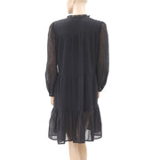 Concept Clothing Metallic Ruffle Tunic Mini Dress L