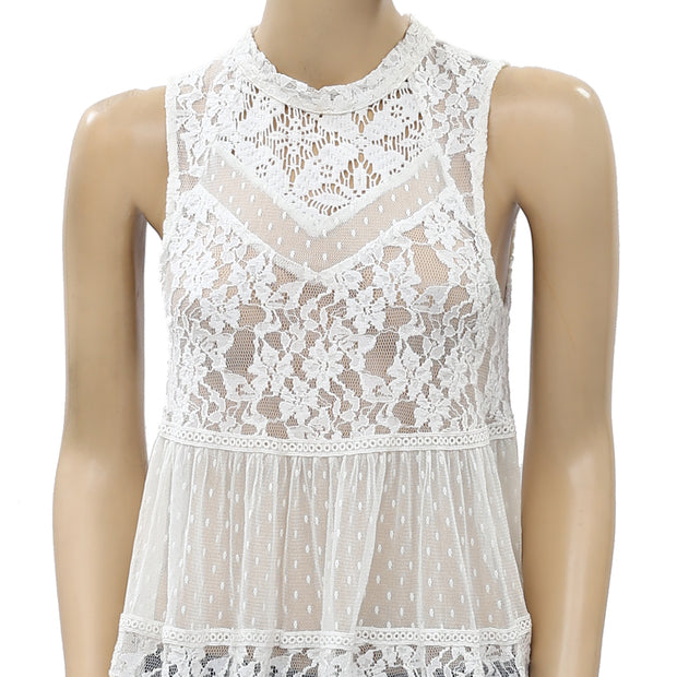 Free People Ladybird Lace High Neck Tank Top S