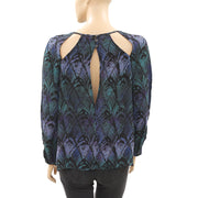Ecote Urban Outfitters Printed Spliced Blouse Top