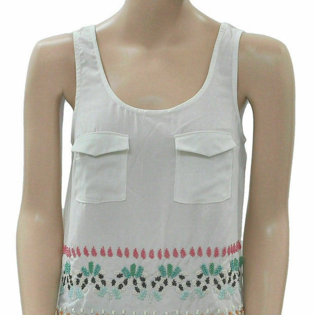 Anthropologie Leifnotes Embellished Tank Tunic Top XS 0