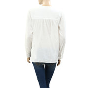 Des Petits Hauts Solid Buttondown Shirt Tunic Top S