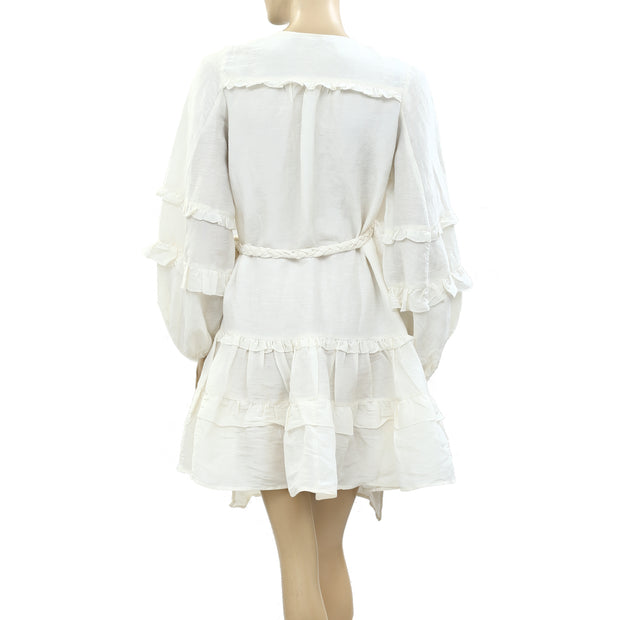 Apiece Apart Ruffle Wrap Mini Dress M