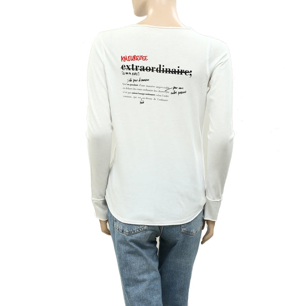 Zadig & Voltaire Tunisien ML Definition Tee T-Shirt Blouse Top