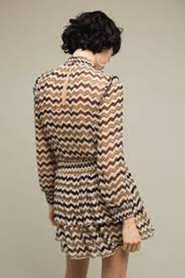 HD In Paris Anthropologie Sierade Zigzag Mini Dress XS