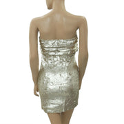 Free People Sequined Ruffle Tube Mini Dress S