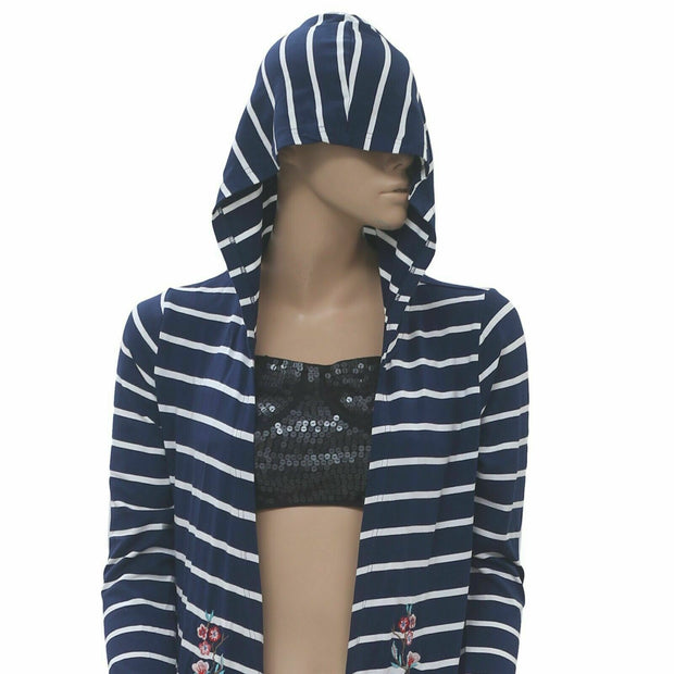 Caite Anthropologie Kiara Embroidered Striped Printed Cardigan XS