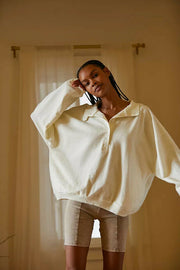 Out From Under Urban Outfitters Jacintha Reverse Henley Sweatshirt Top