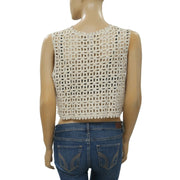 Chico's Crochet Shimmer Printed Shrug Coverup Top