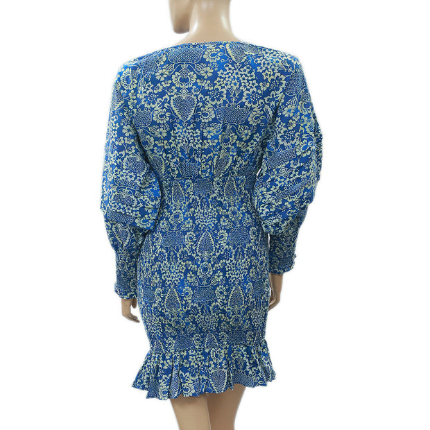 Rhode Anya Smocked Floral Printed Mini Dress