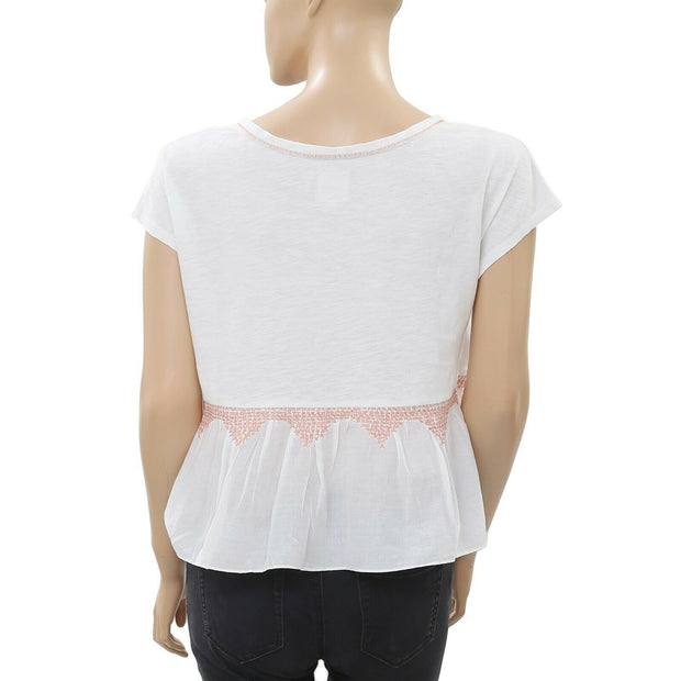 Lilka Anthropologie Embroidered Crop Blouse Top S