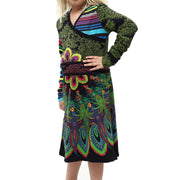 Desigual Kids Floral Printed Mini Dress Striped Cotton Girl