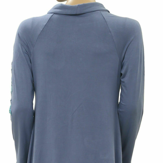 Soft Surroundings Amelia Floral Embroidered Turtle Top S