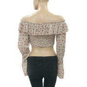 Kimchi Blue Urban Outfitters Kimora Smocked Crop Top