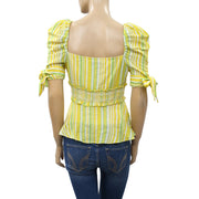 Valencia & Vine Striped Printed Blouse Top XS
