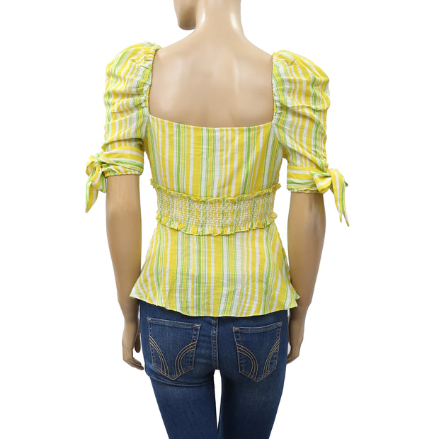 Valencia & Vine Striped Printed Blouse Top XS