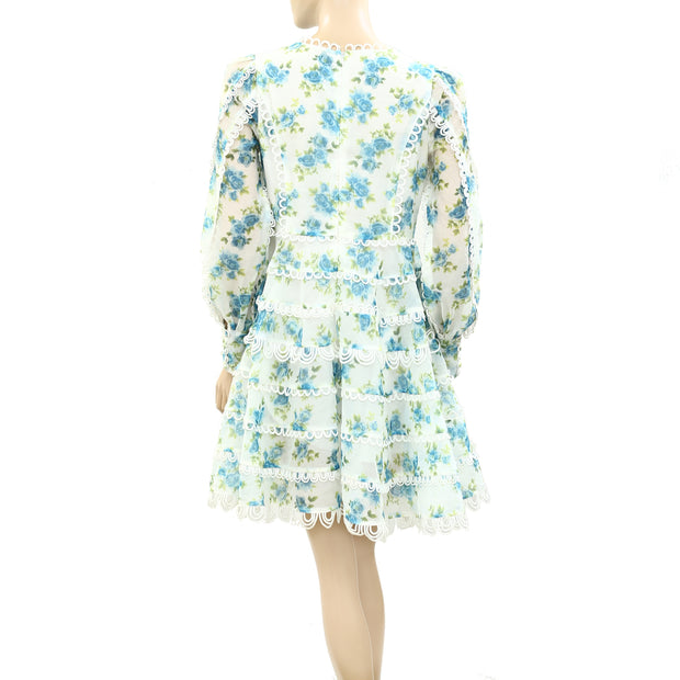 Asos Design Floral Printed Babydoll Mini Dress S