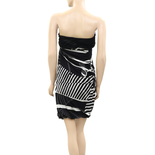 Giorgia & Johns Bead Embellished Tube Tunic Black Dress S