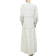 Sezane Eyelet Embroidered Maxi Dress M