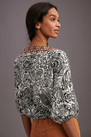 Anthropologie Samia Eye Catching Print Oversized Blouse Top
