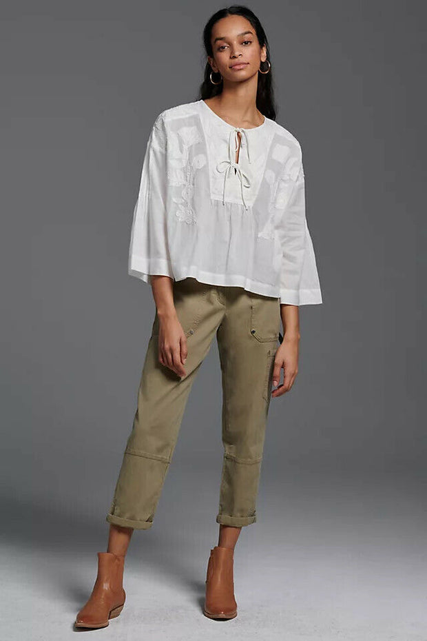 Anthropologie Catrina Embroidered Blouse Top S