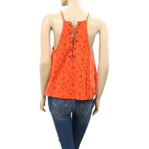 Free People Dream Date Lace-Up Trapeze Top