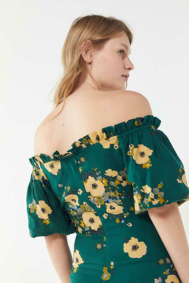 Urban Outfitters Ruched Floral Printed Mini Dress M