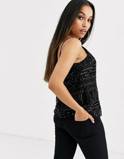 Asos Bead & Sequin Embellished Camisole Blouse Top S-P