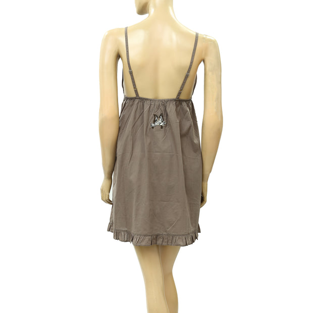 Odd Molly Anthropologie Once In A While Lace Slip Mini Dress S-1
