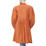 Ewa I Walla Peasant Lagenlook Vintage Buttondown Rust Jacket Dress S