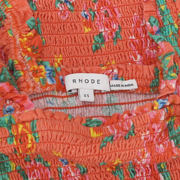RHODE RESORT Jasmine Floral-Print Mini Dress XS