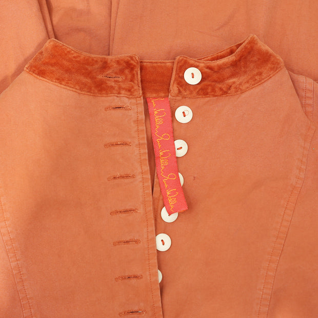 Ewa I Walla Peasant Lagenlook Vintage Buttondown Rust Jacket Dress S