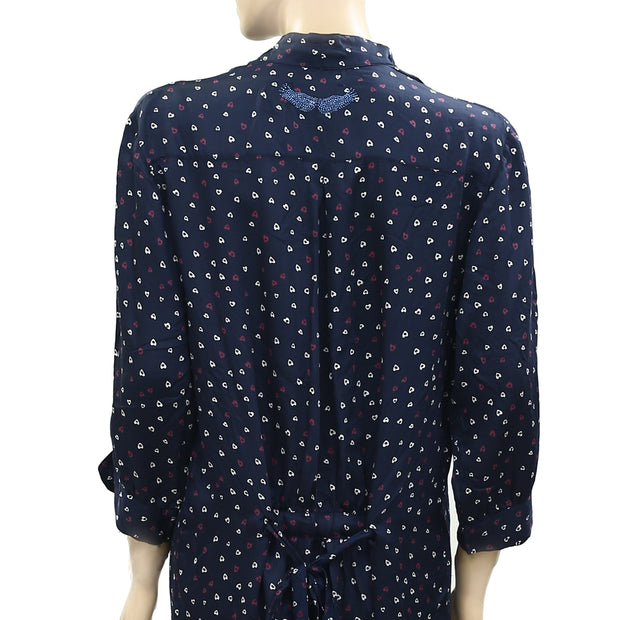 Zadig & Voltaire Ramia Heart Printed Tunic Shirt Top S
