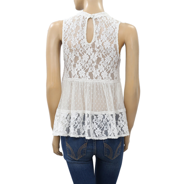 Free People Ladybird Lace High Neck Tank Top S