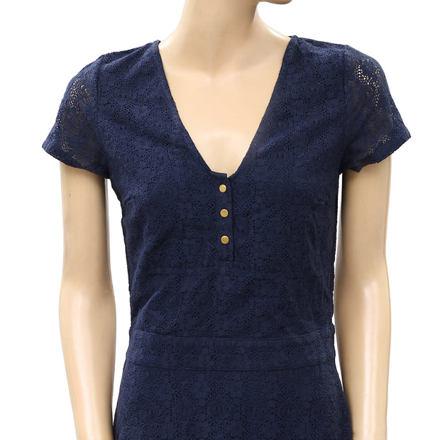 Jolie Jolie Petits Jours Navy Floral Lace Dress XS