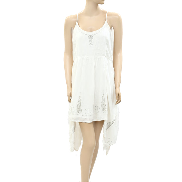 Hollister Shimmer Metallic Embroidered Slip Mini Dress