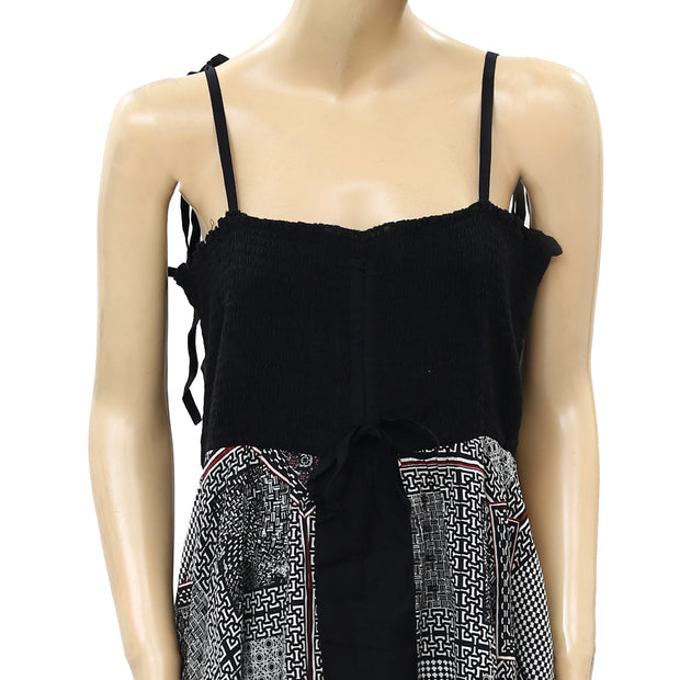 Ellos Block Printed Slip Midi Dress 1X PS