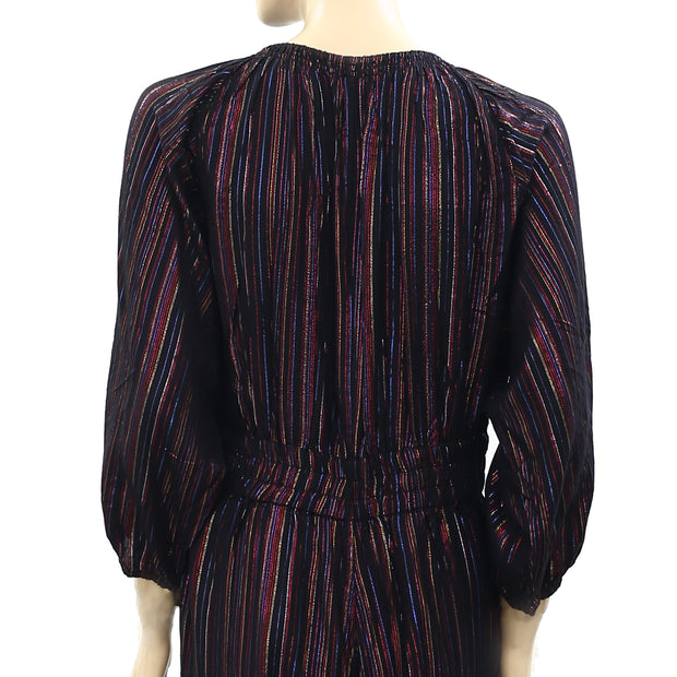 Apiece Apart Synthetic Quinty Metallic-striped Woven Jumpsuit S
