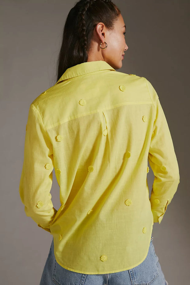 Maeve Anthropologie Clip Buttondown Shirt Blouse Top