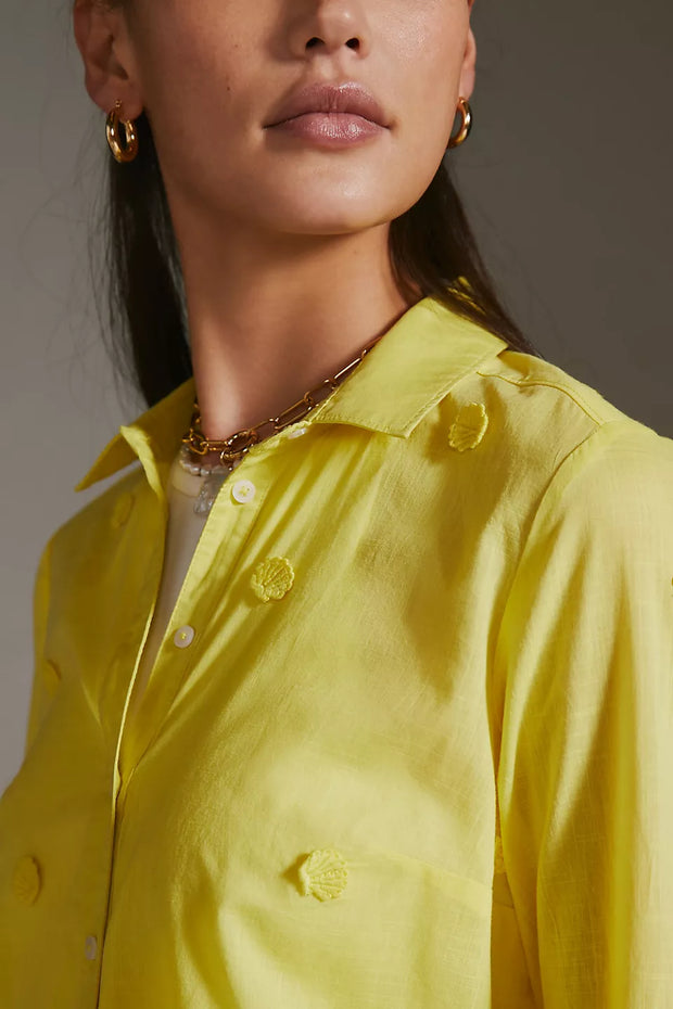 Maeve Anthropologie Clip Buttondown Shirt Blouse Top