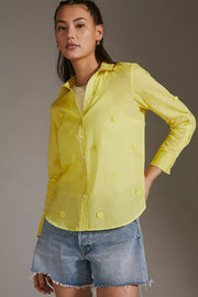 Maeve Anthropologie Clip Buttondown Shirt Blouse Top