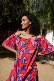 Farm Rio Anthropologie Amore Off The Shoulder Maxi Dress XS