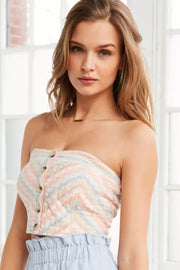 BDG Urban Outfitters Jackie-Joe Strapless Chevron Tube Crop Top M